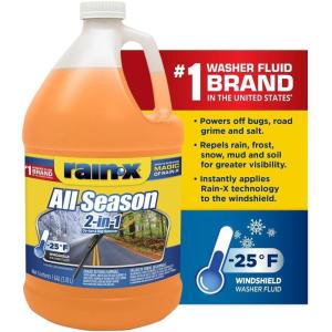 image:imageRainX All Season 25F 2in1 DeIcer amp Bug Remover Windshield Washer Fluid  1 Gallon6 Pack