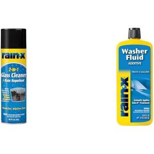 image:imageRainX Glass Care Bundle 2in1 Glass Cleaner Plus Rain Repellent 18 oz and Washer Fluid Additive 169 fl oz