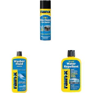 image:imageRainX Ultimate Glass Care Kit 2In1 Glass Cleaner 18 oz Washer Fluid Additive 169 fl oz amp Glass Treatment 7 oz