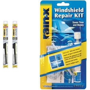 image:imageRainX Latitude 2In1 22 Inch Wiper Blades amp Windshield Repair Kit for Chips and Cracks Under 1 Inch